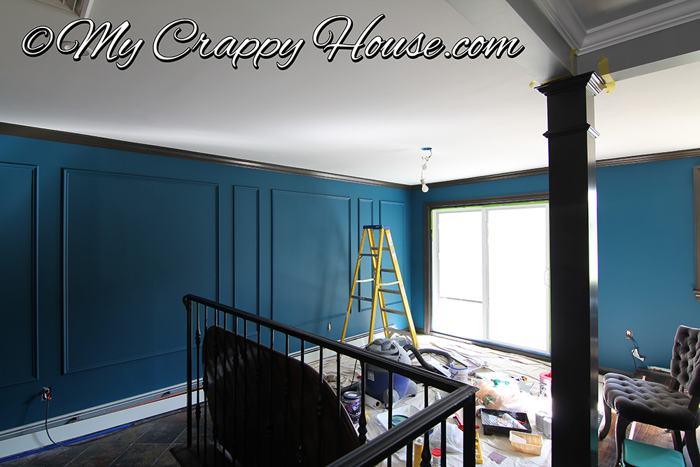 Painting a dining room peacock blue with dark trim