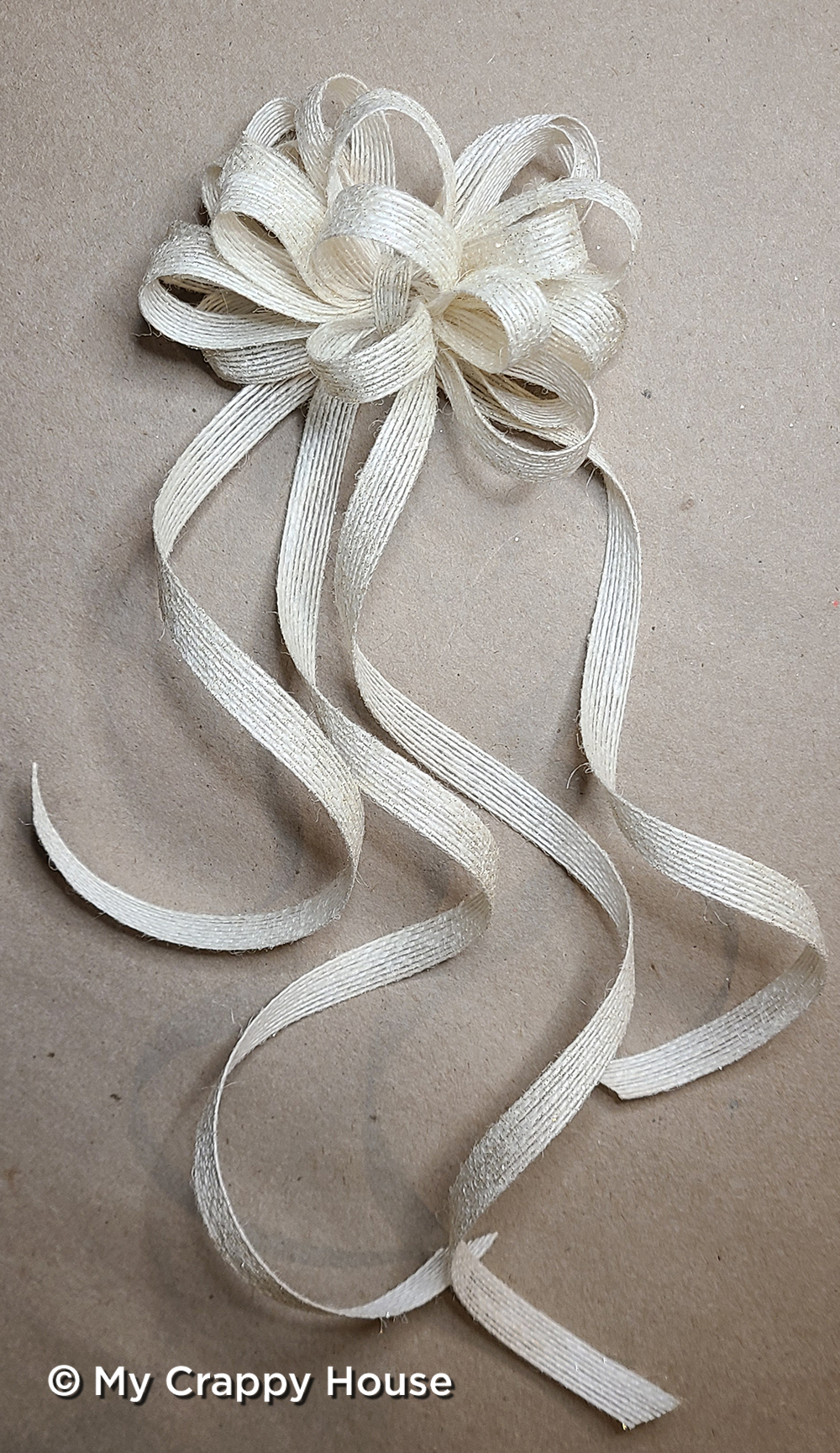 Multi loop skinny ribbon bow