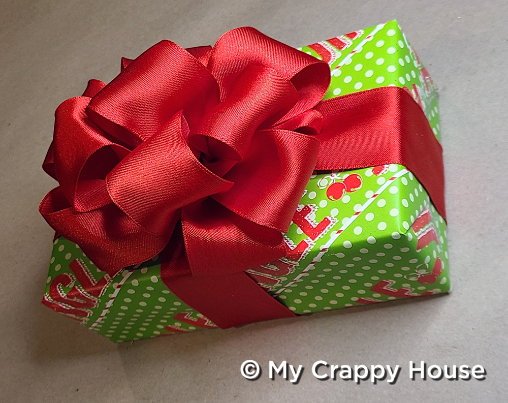 Wrapped Christmas present with bow