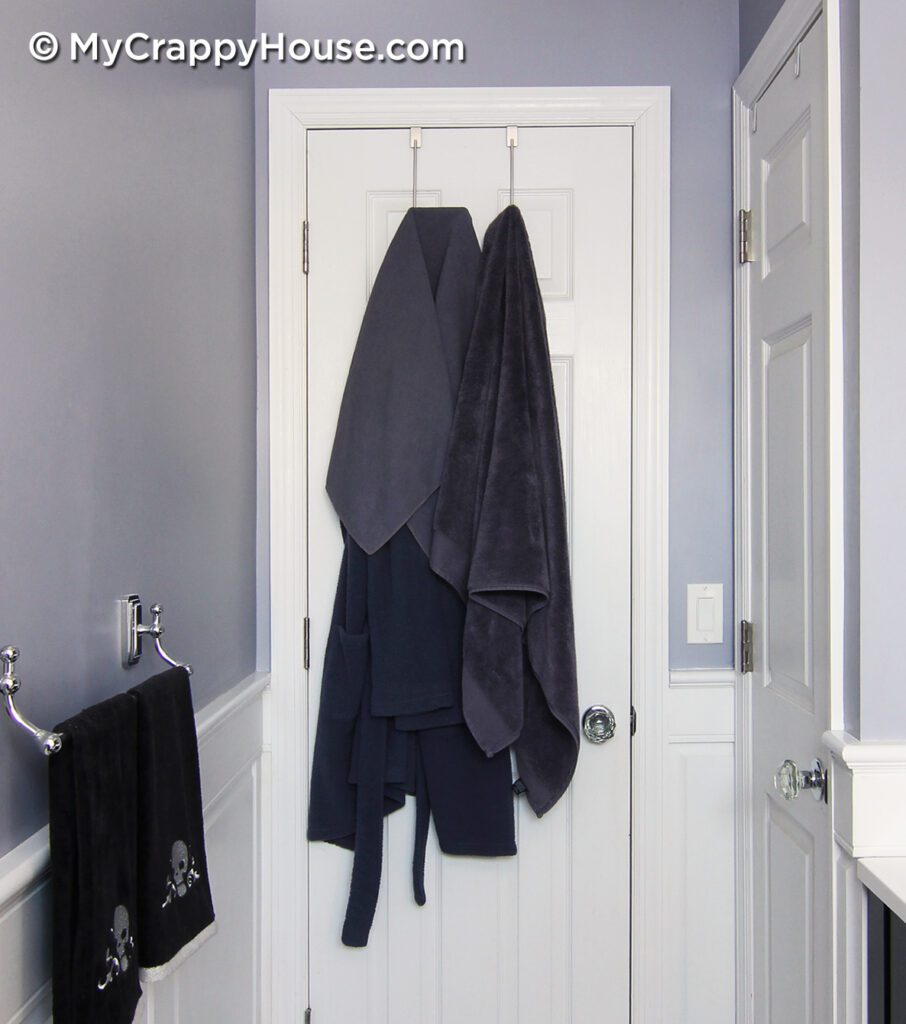 Far Away Towel Hook on bathroom door