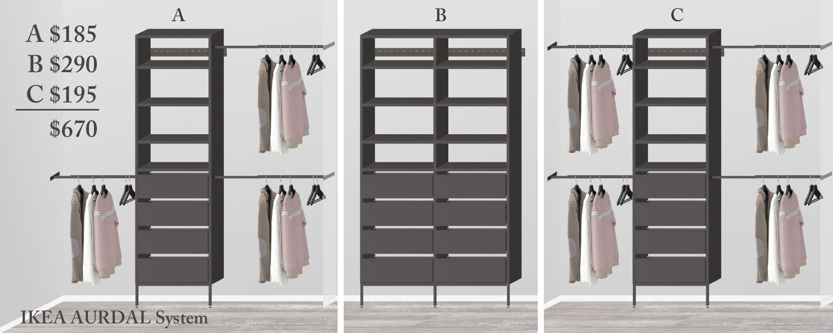 Ikea on sale aurdal wardrobe