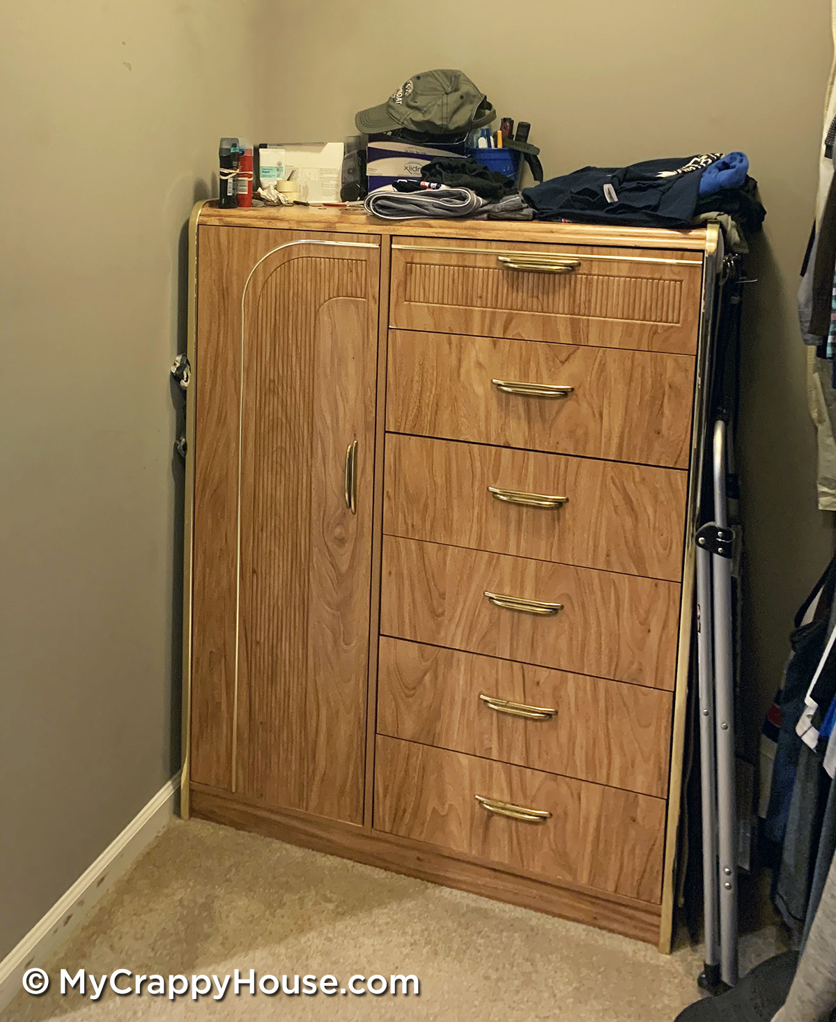 Chest of drawers in closet