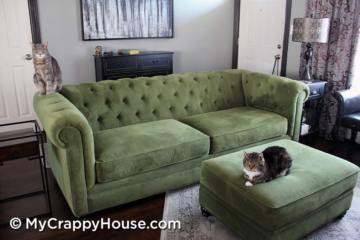 My green velvet couch six years later