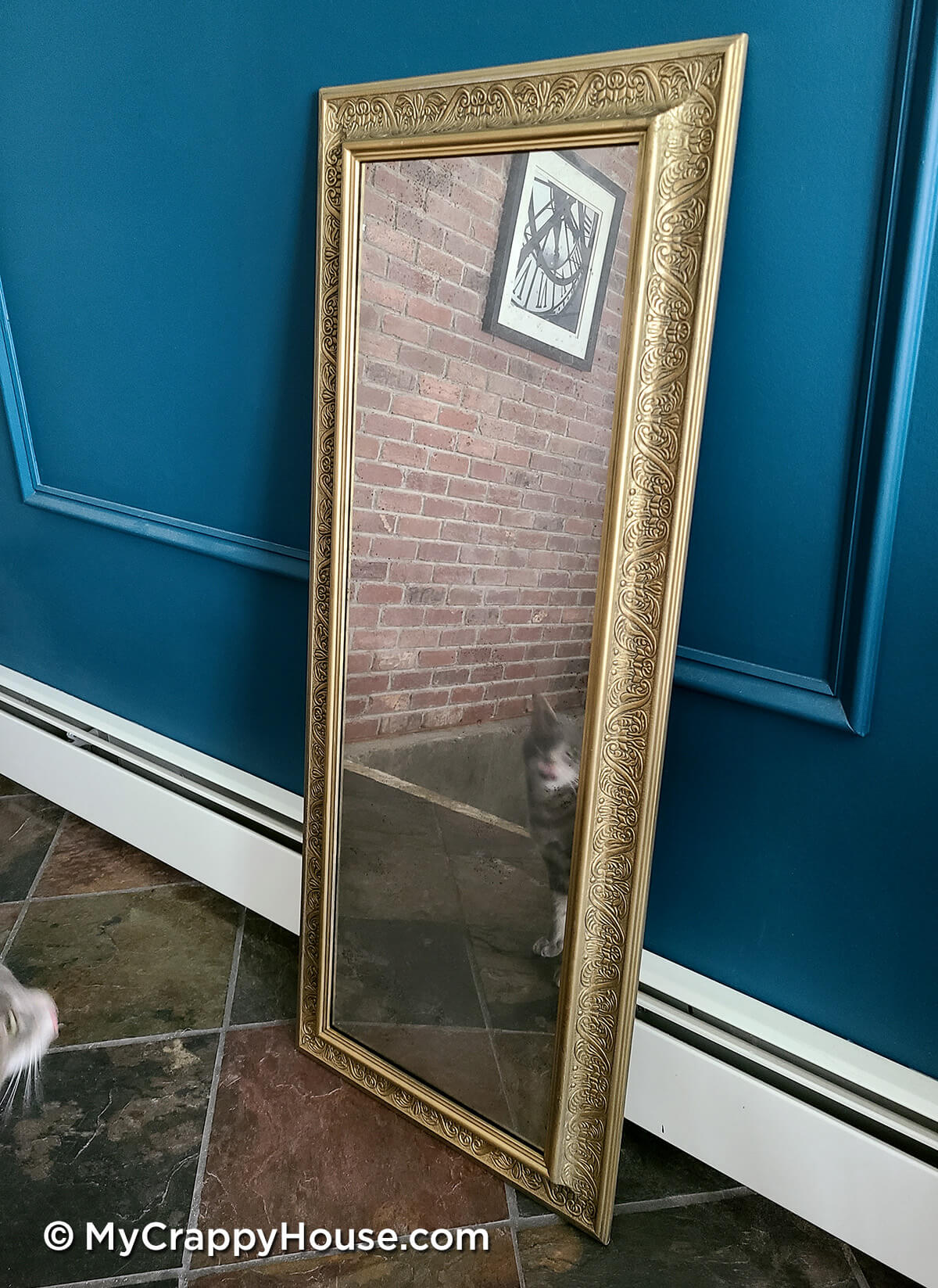 Faux mercury glass mirror after pic