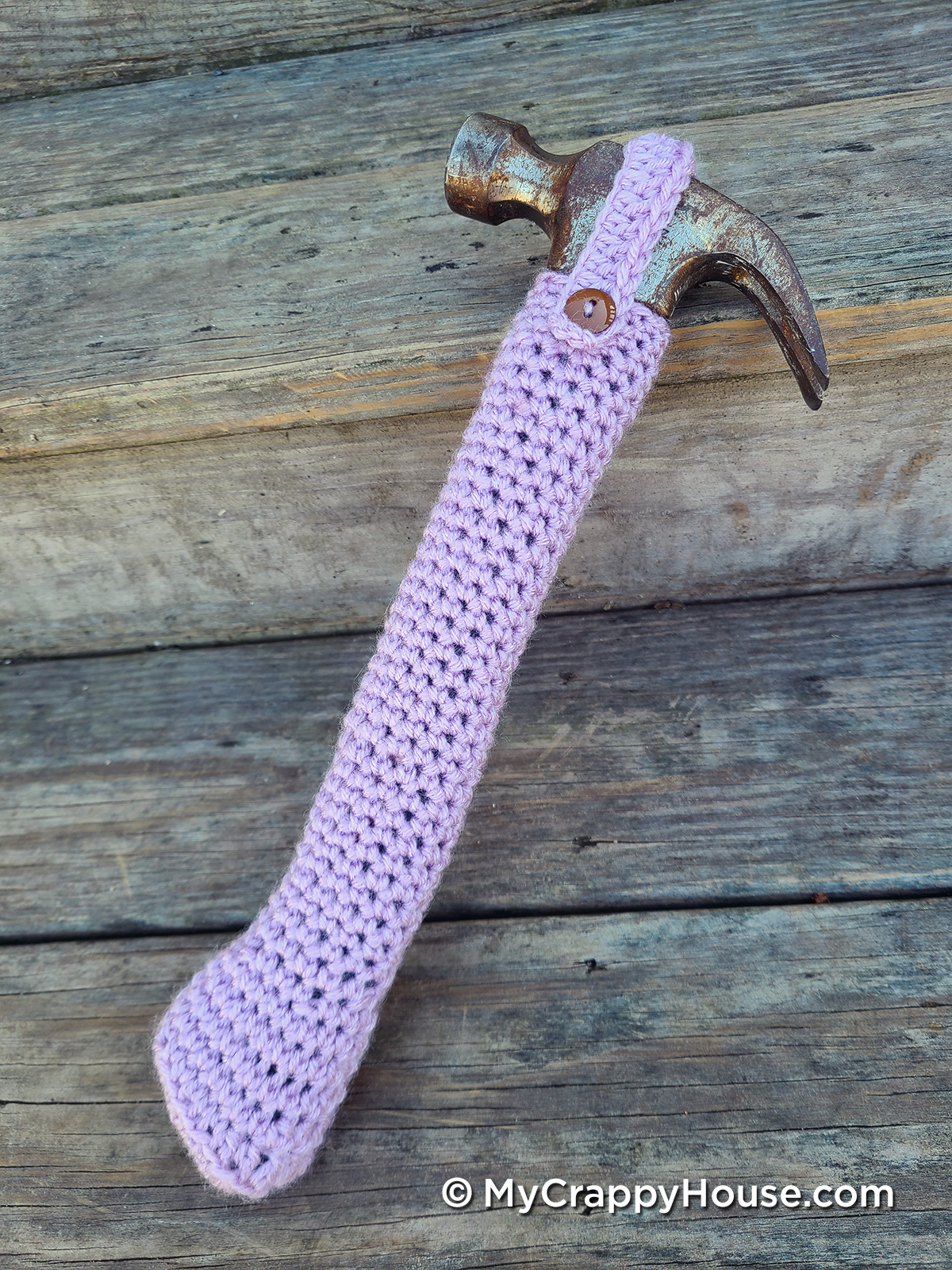 Hammer with crocheted cozy