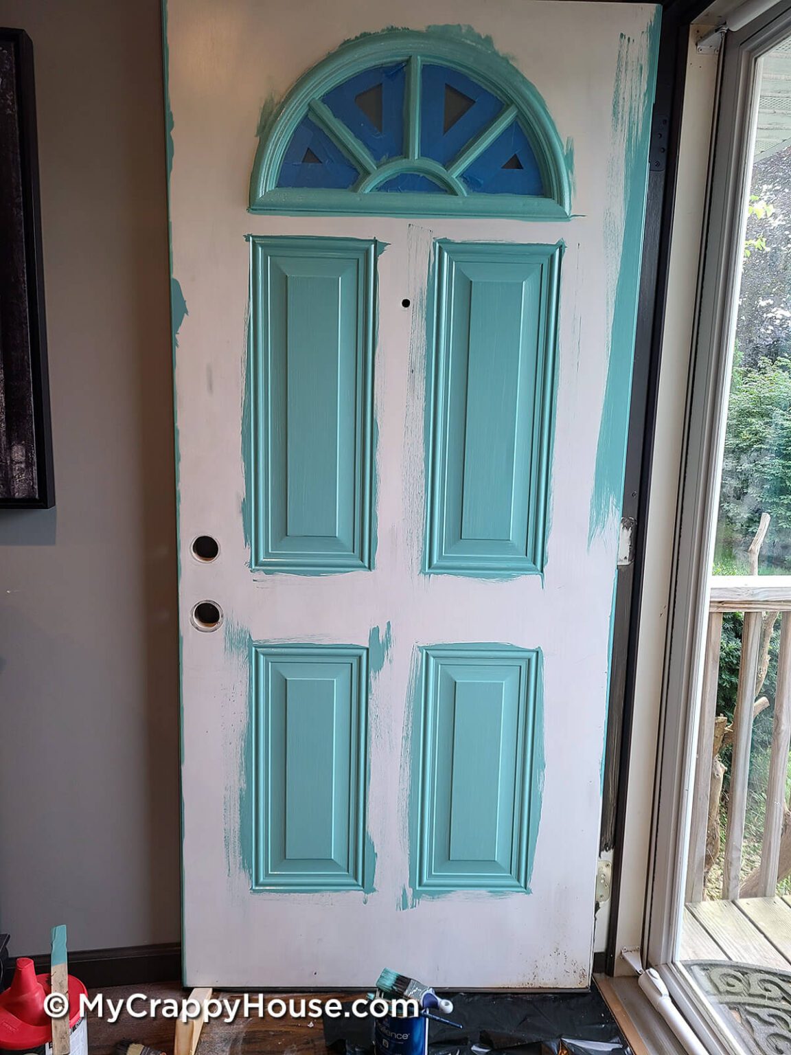 How to Paint a Panel Door with a Brush My Crappy House