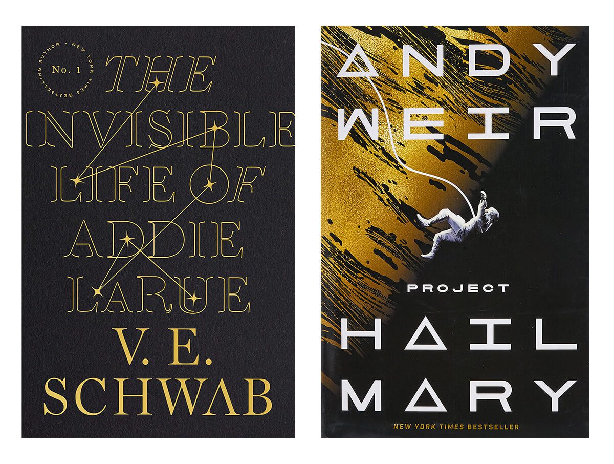 book covers The Invisible Life of Addie LaRue and Project Hail Mary