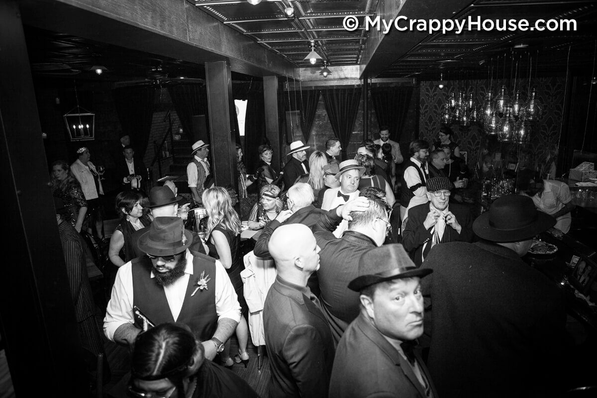 Crowd in speakeasy