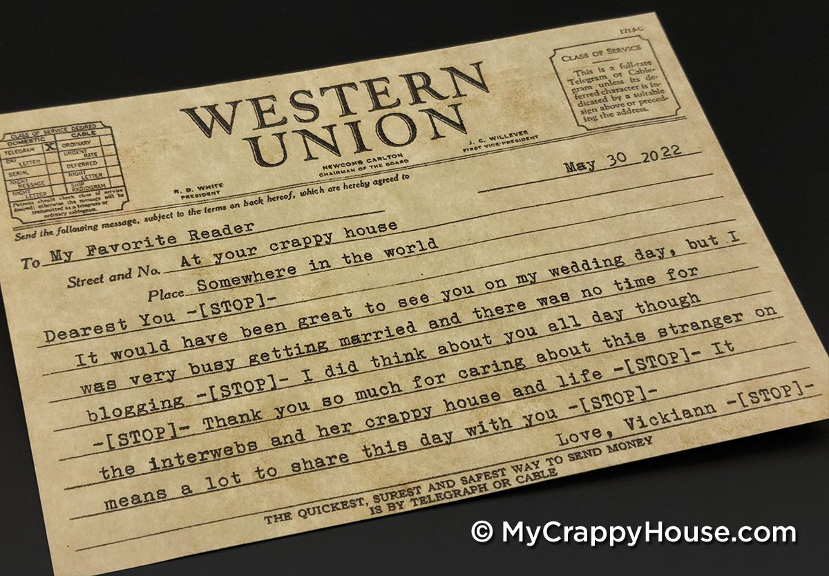 1920s thank you Western Union telegram